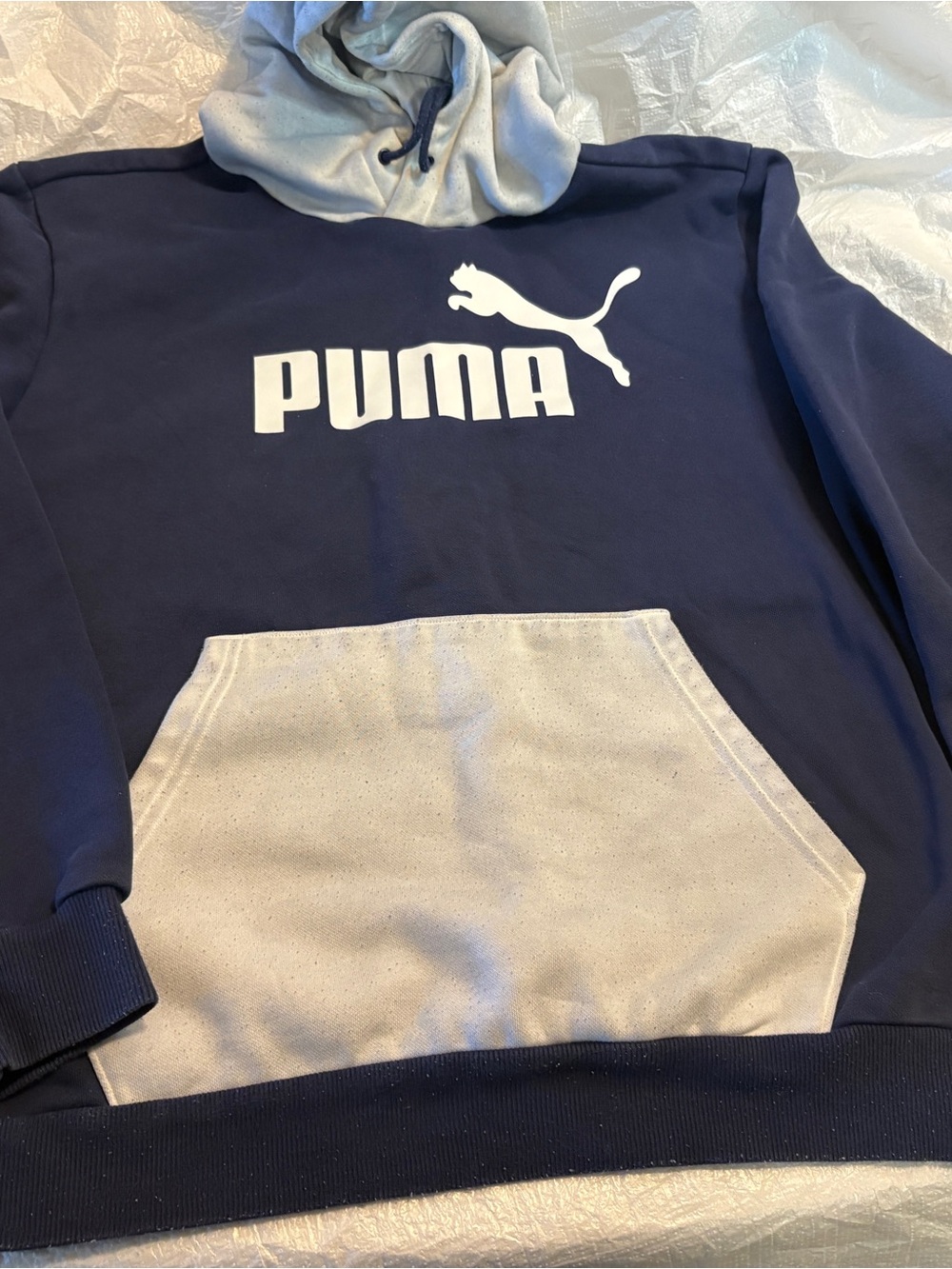 Puma Navy and Light Gray Crewneck Hoodie Pullover